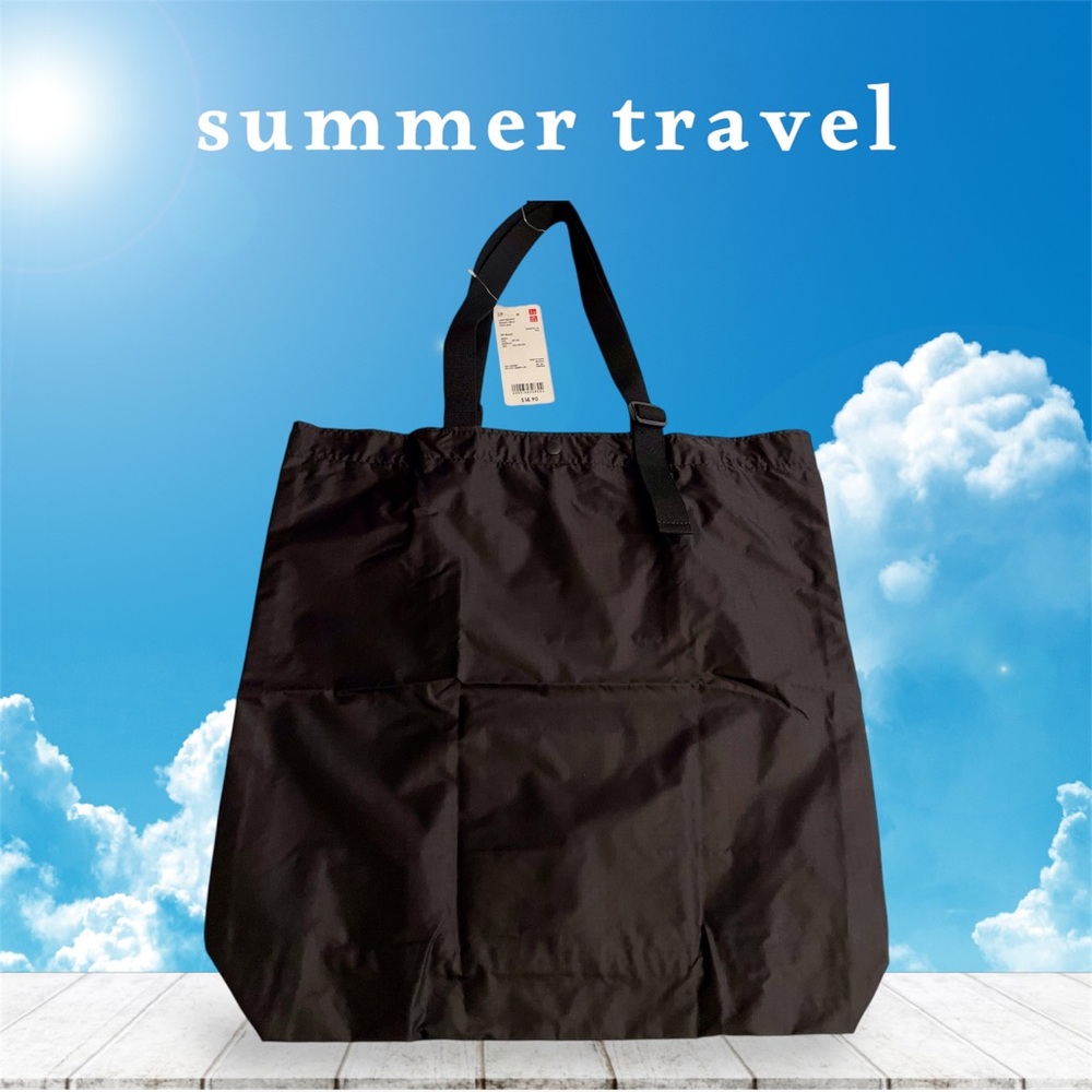 Lightest Foldable Black Tote Bag